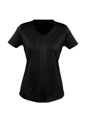 Advatex Ladies Mae Short Sleeve Knit Top - Black - 8 - Biz Collection
