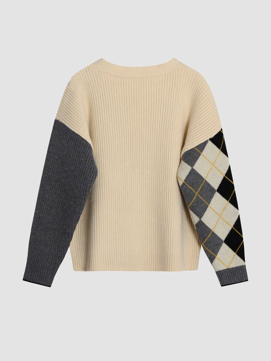 Argyle Check Cardigan Coat