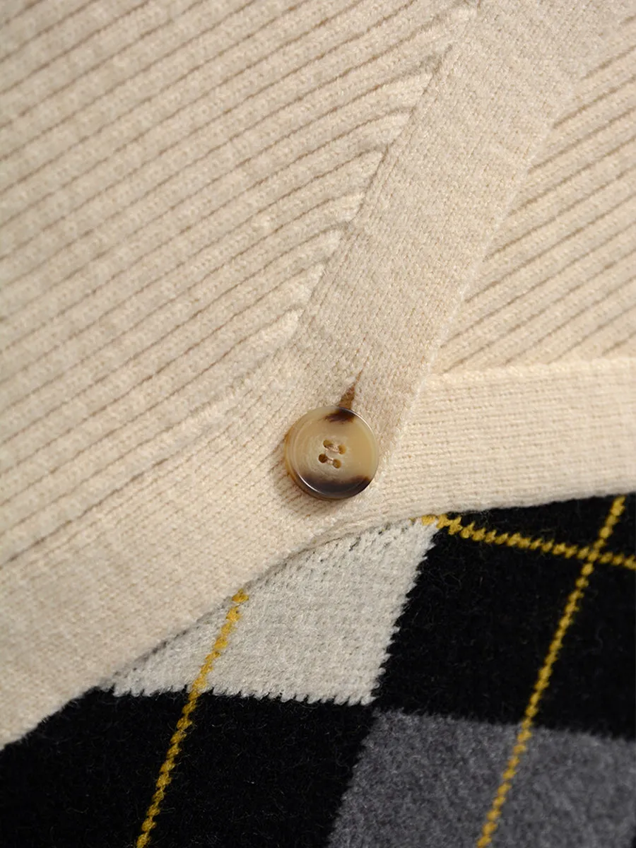 Argyle Check Cardigan Coat