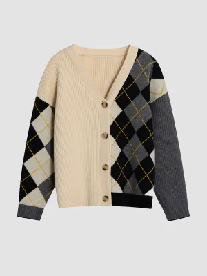 Argyle Check Cardigan Coat