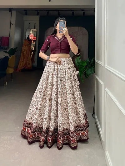 Beautiful Cotton Lehenga Blouse Stitched Ready to Wear