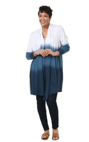 Bessie Womens Cardigan in Real Teal Ombre