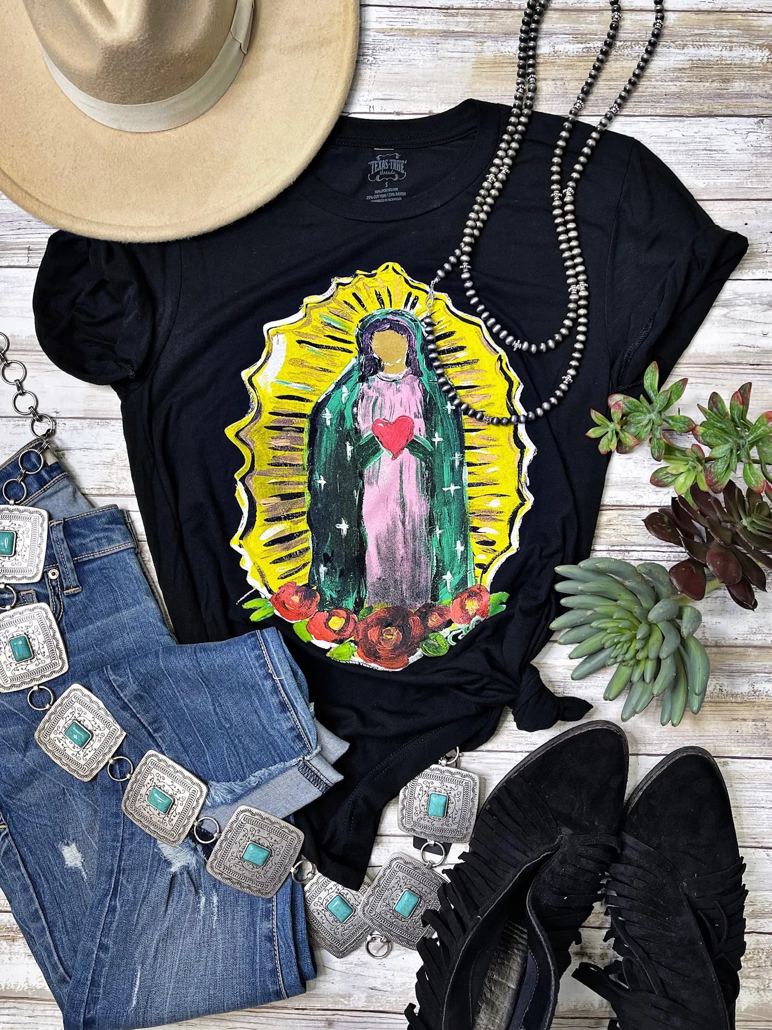 Callie's Virgin Mary Graphic Tee by Texas True Threads