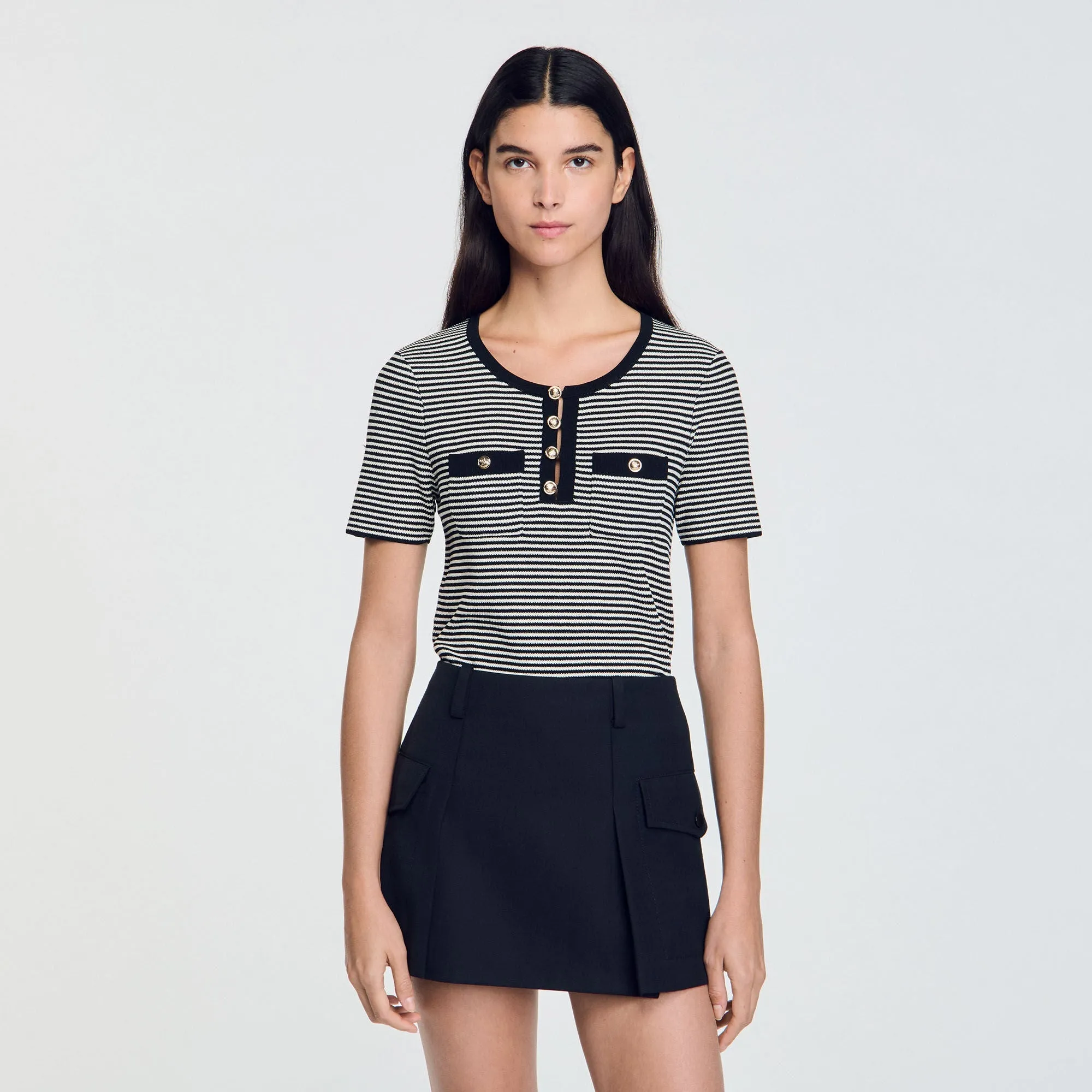 Celeste Ribbed Cropped Cardigan Black