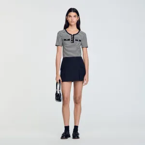Celeste Ribbed Cropped Cardigan Black