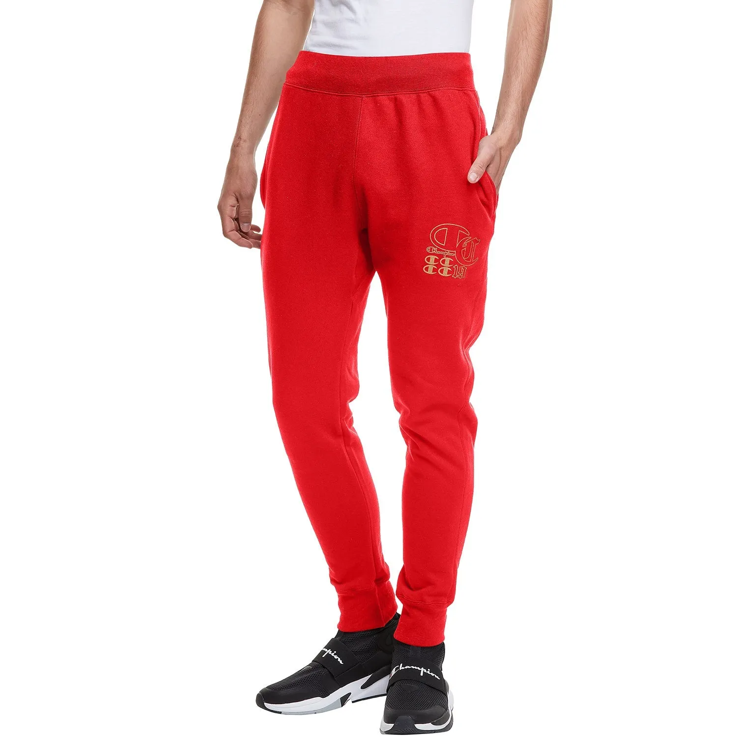 Champion Men's C19 Reverse Weave Jogger Pants Red/White/Gold