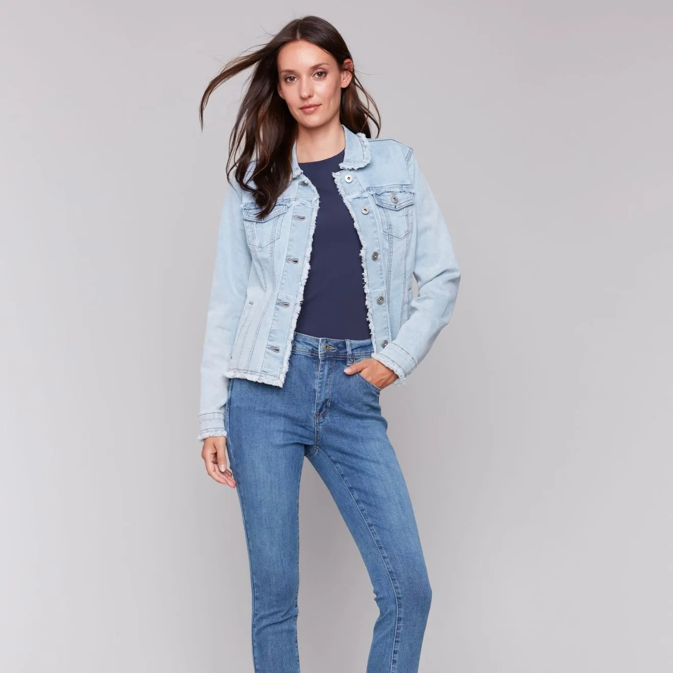 Charlie B - Jean Jacket With Frayed Edges