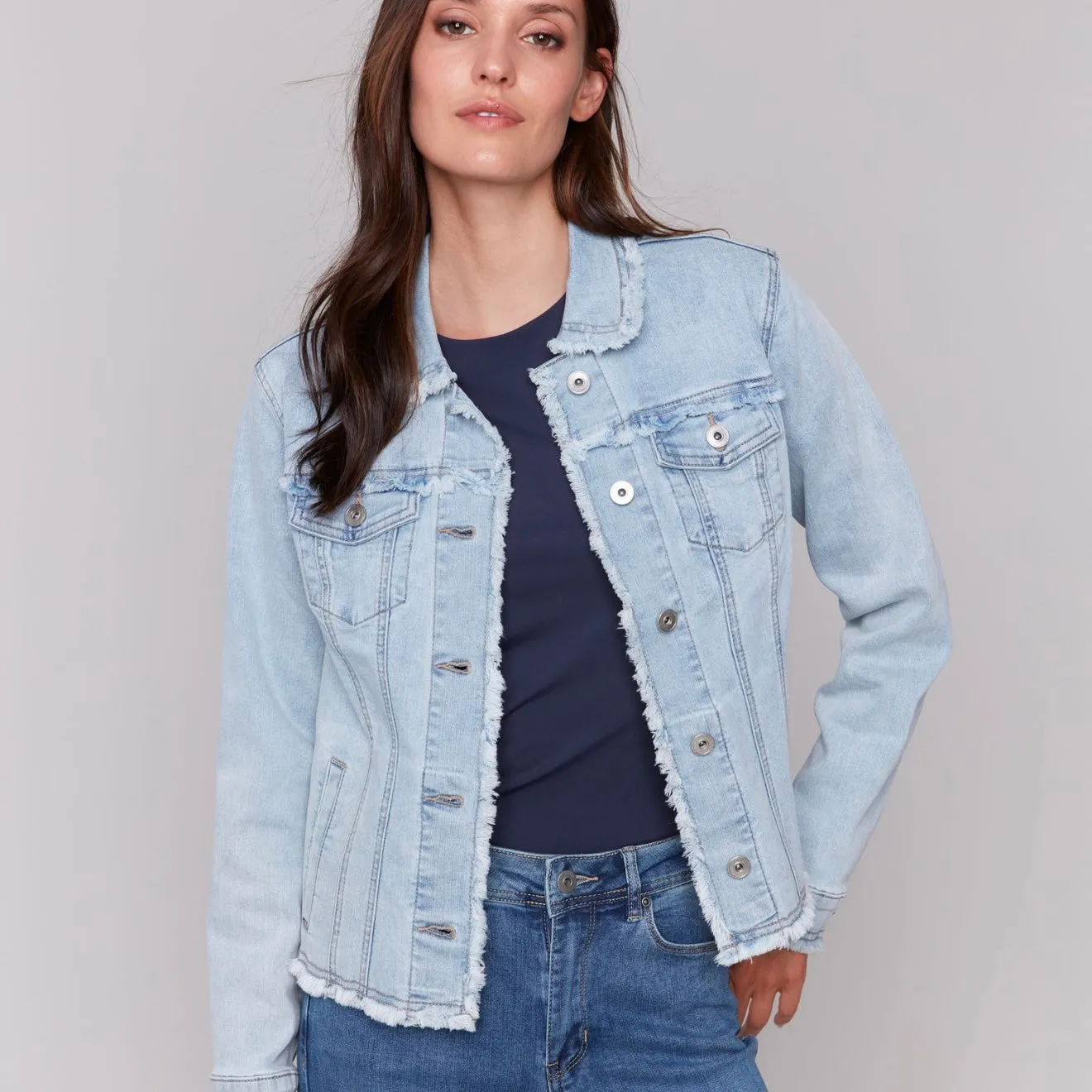 Charlie B - Jean Jacket With Frayed Edges