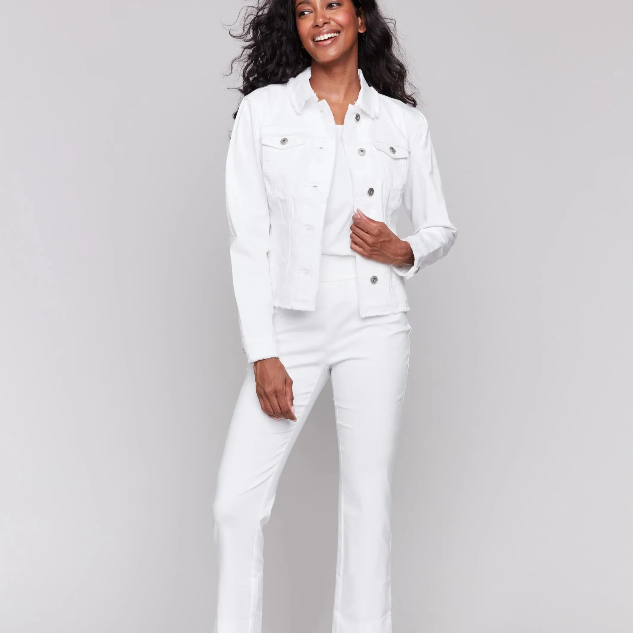 Charlie B - Jean Jacket With Frayed Edges