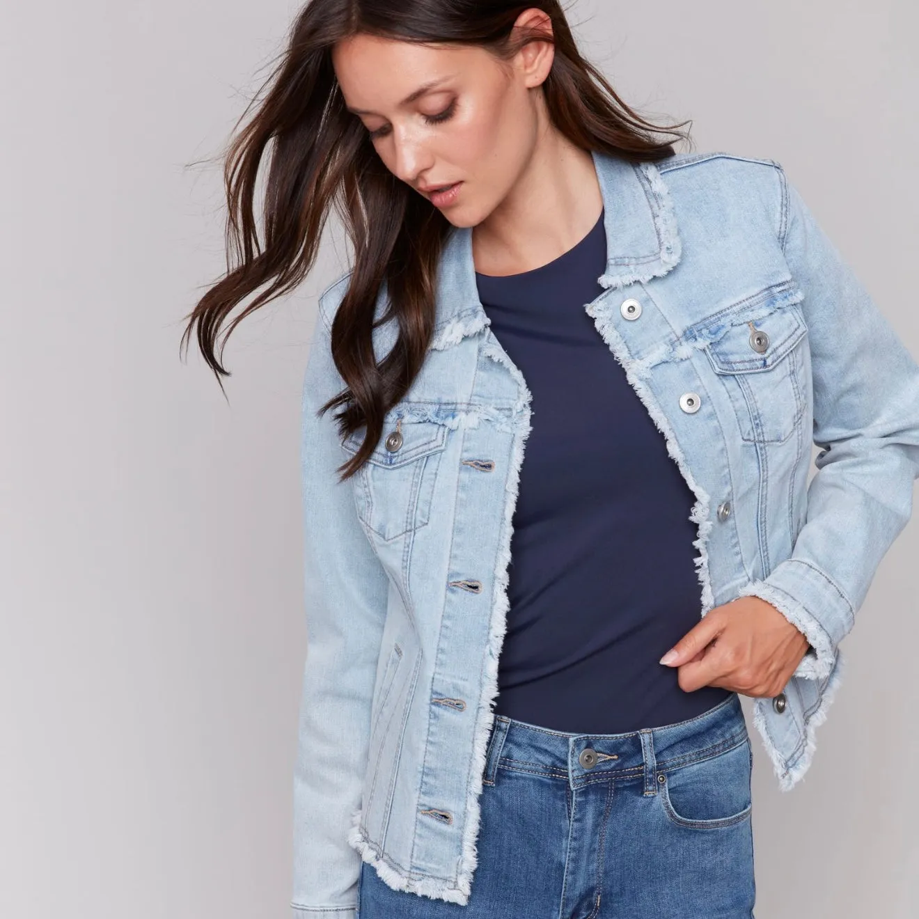 Charlie B - Jean Jacket With Frayed Edges