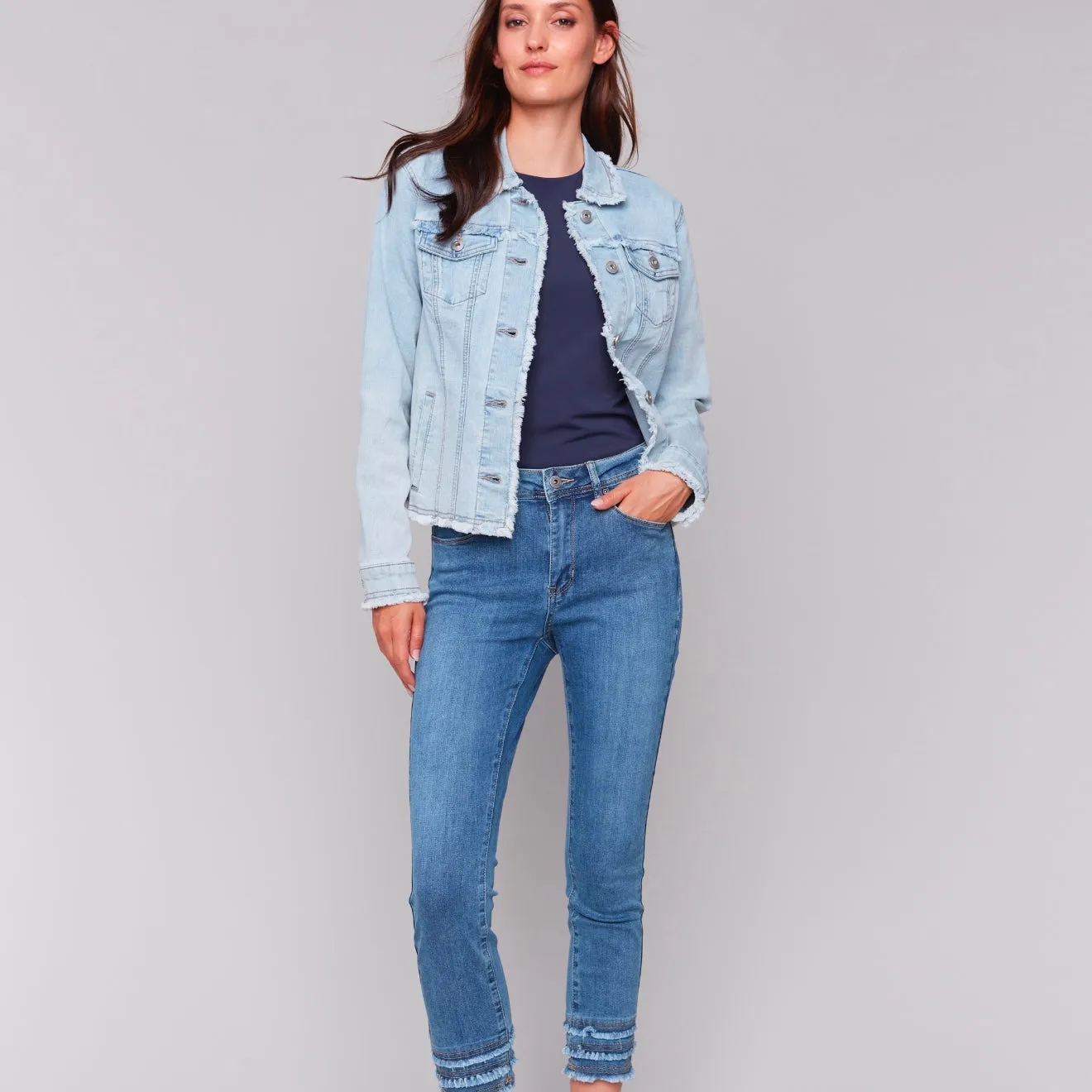 Charlie B - Jean Jacket With Frayed Edges
