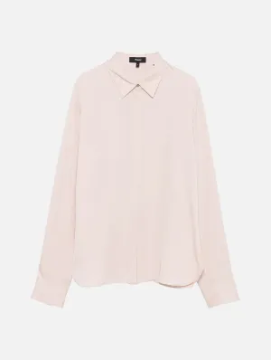 Classic Fitted Silk Shirt in Blush