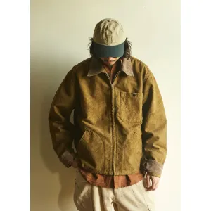 Corduroy Collar Zip Work Jacket