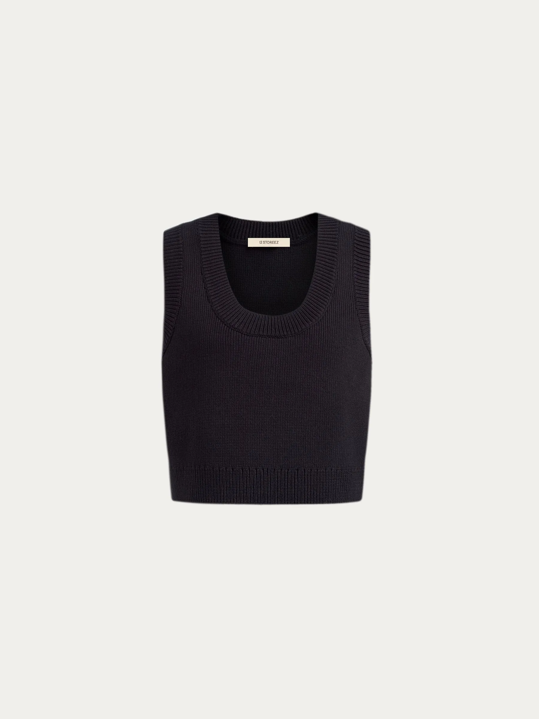 Cotton knit cropped top
