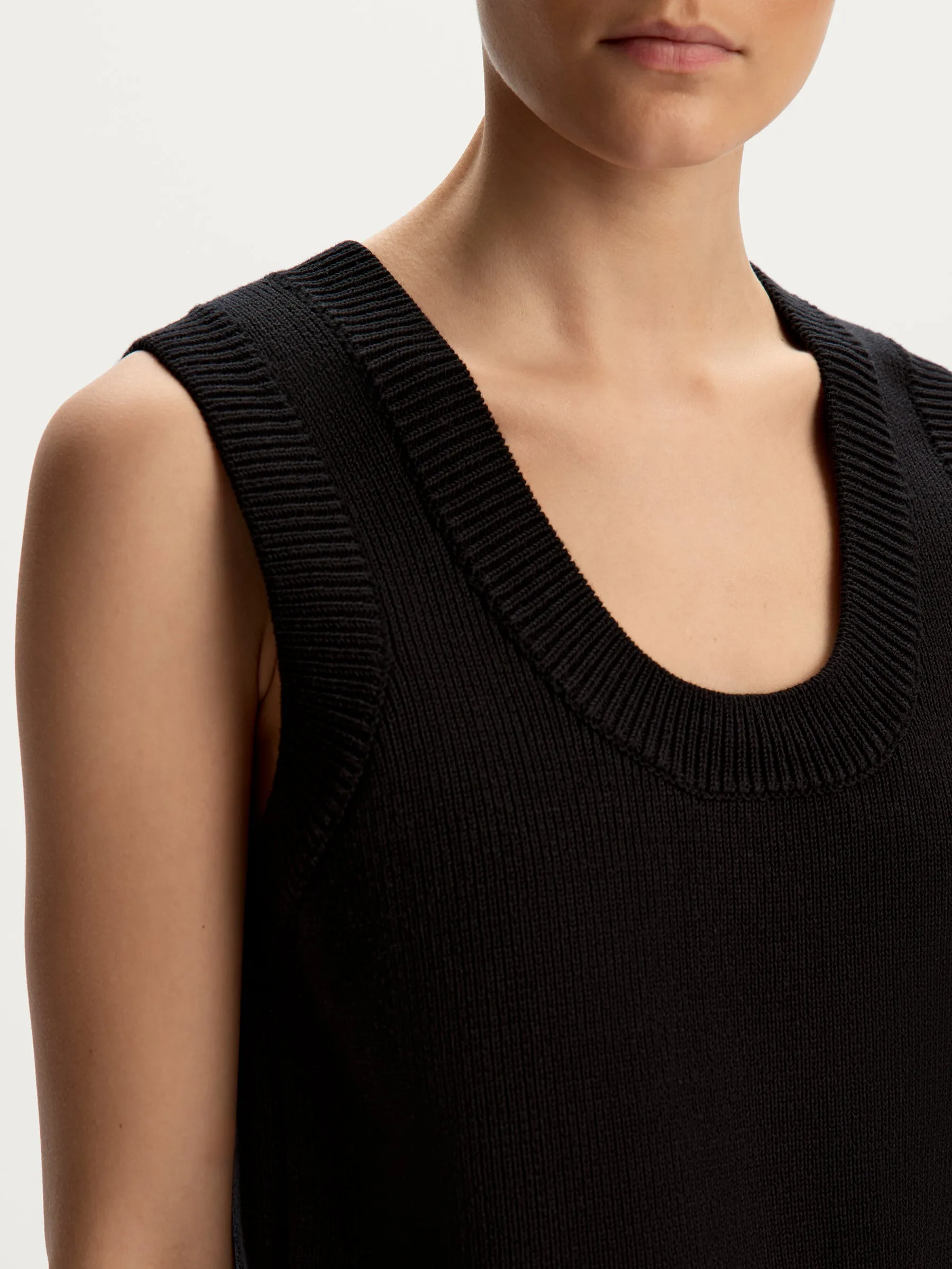 Cotton knit cropped top