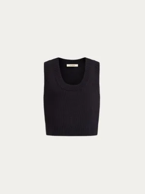 Cotton knit cropped top