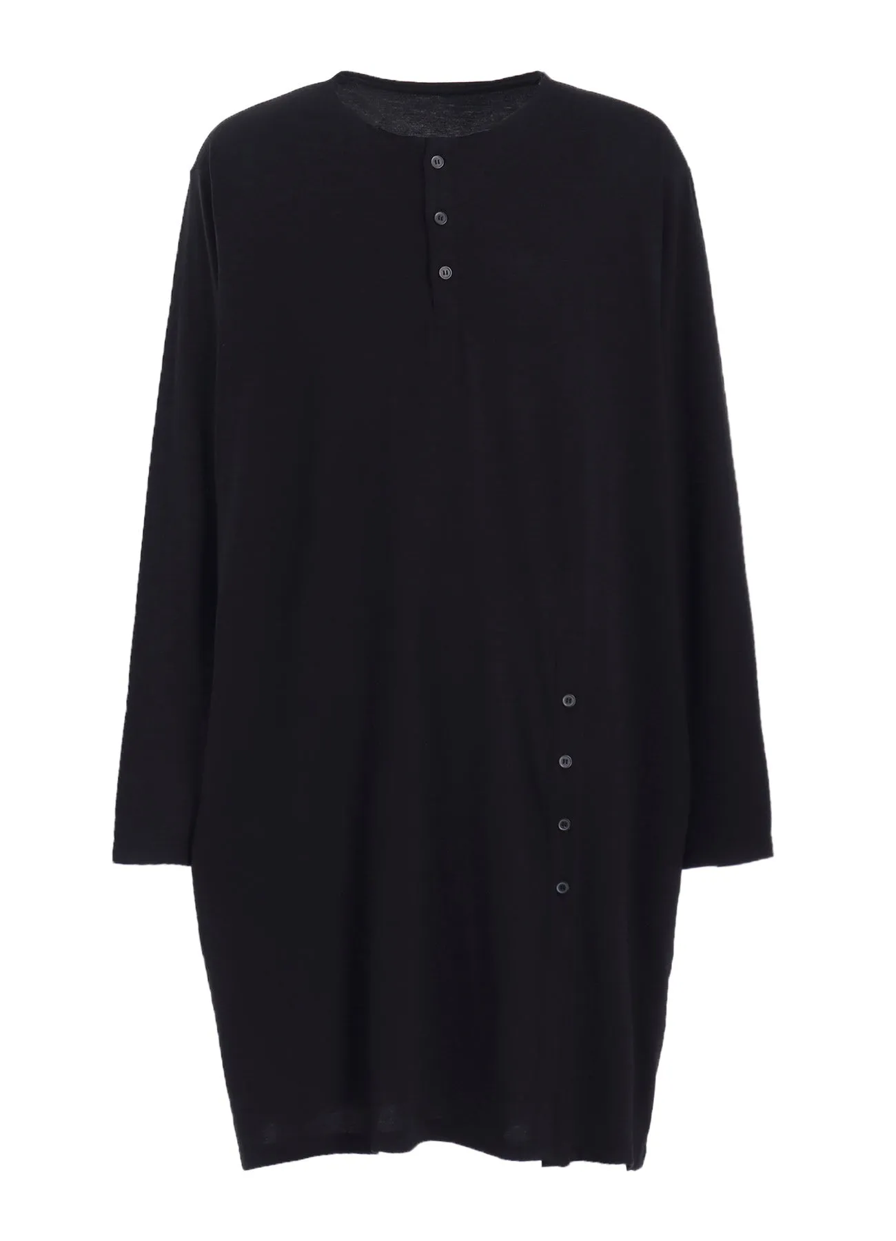 COTTON MODAL JERSEY HENRY NECK LS T