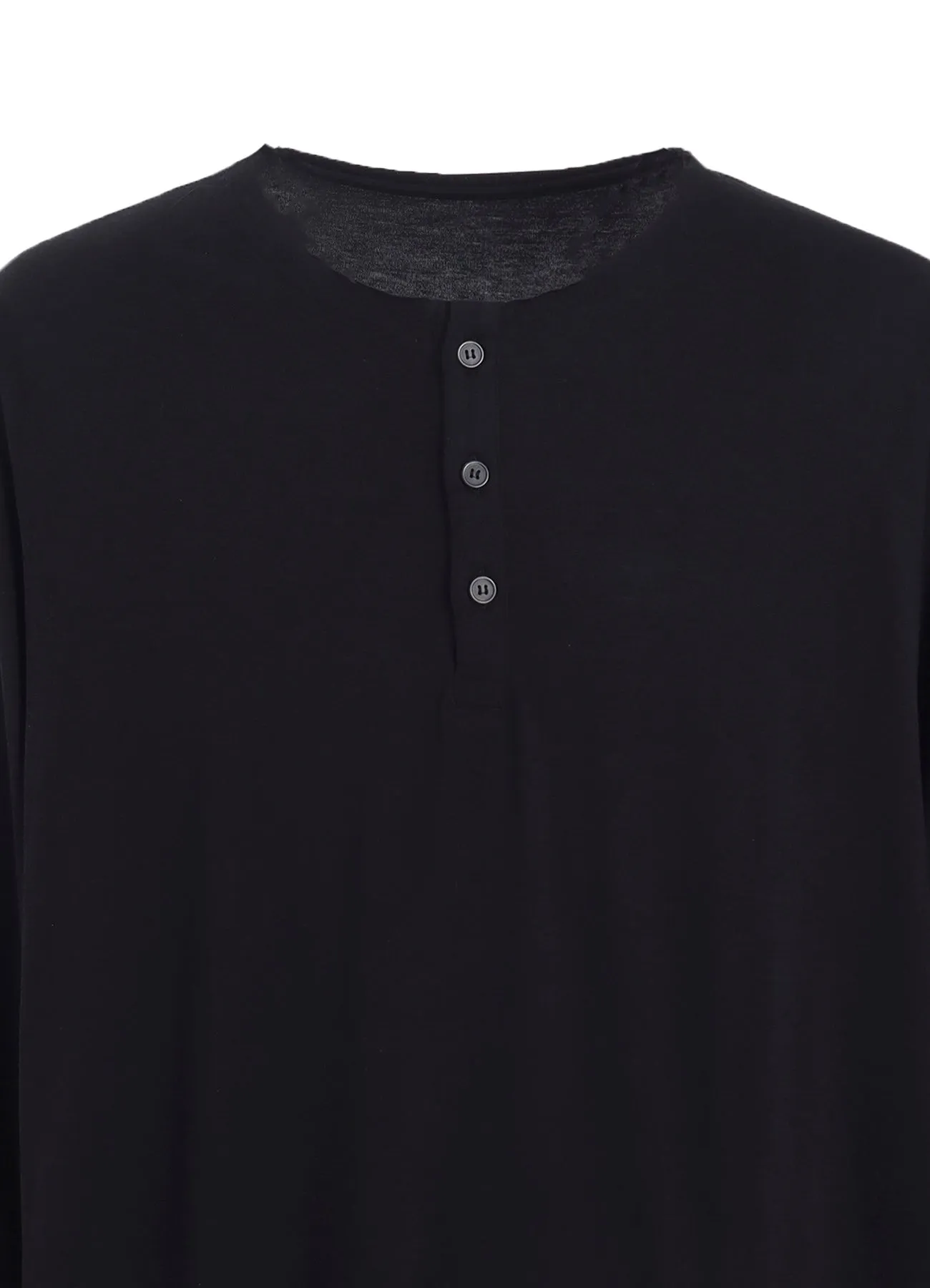 COTTON MODAL JERSEY HENRY NECK LS T