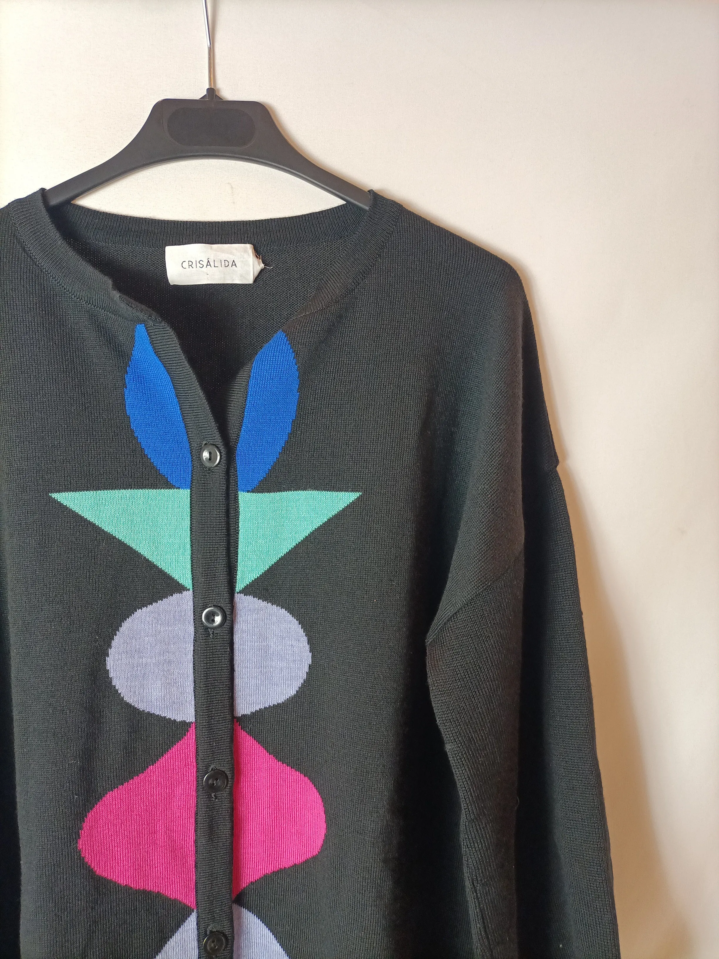 CRISALIDA. Crdigan largo estampado. S/M