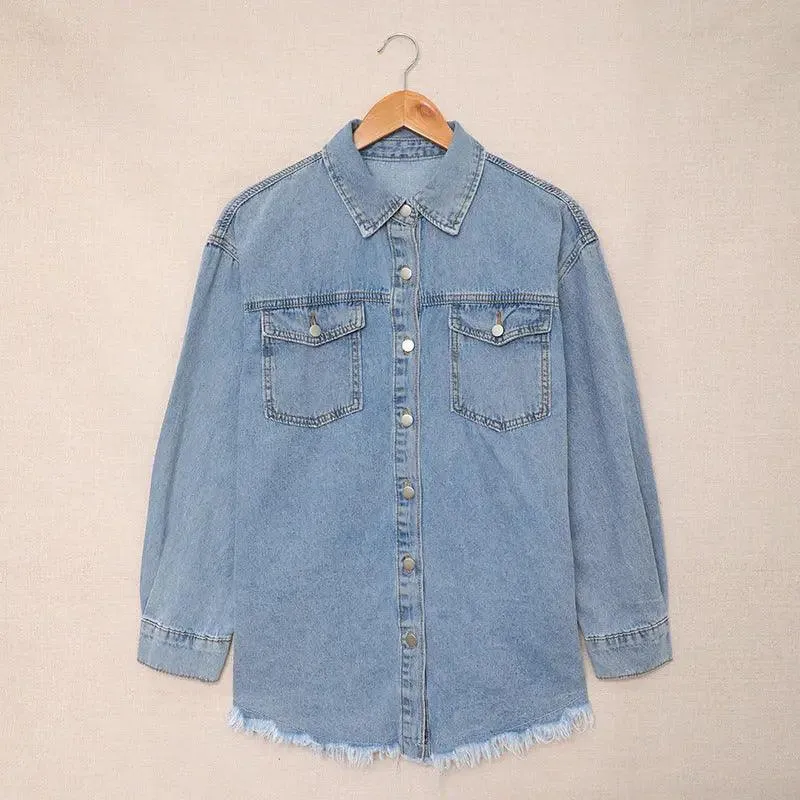 Denim Lapel Top