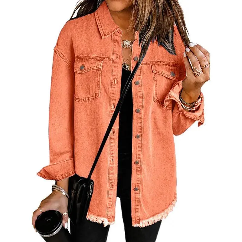 Denim Lapel Top