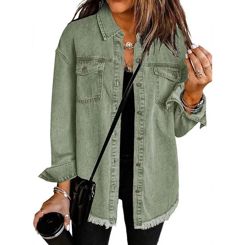 Denim Lapel Top