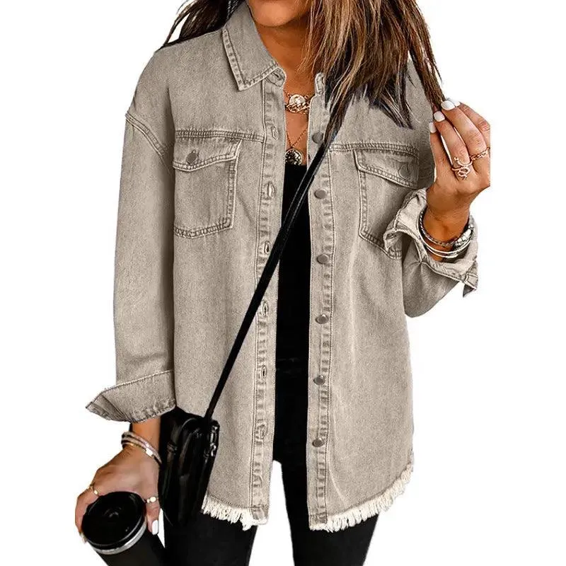Denim Lapel Top