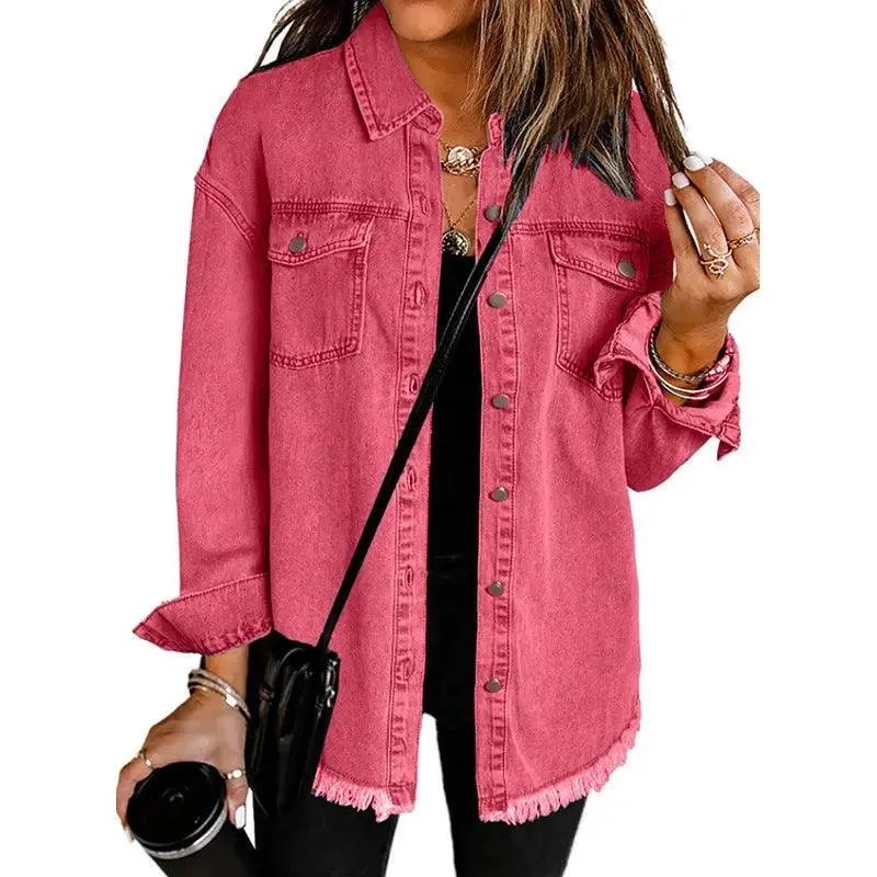 Denim Lapel Top
