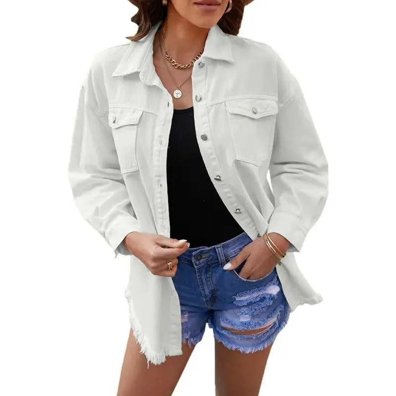 Denim Lapel Top