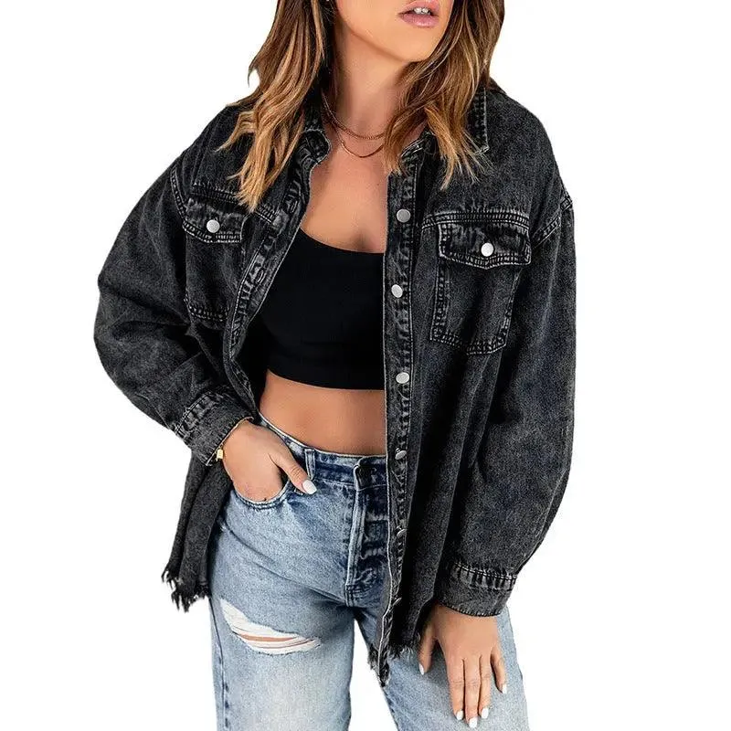 Denim Lapel Top