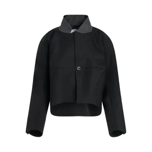 Double-Faced Silk Cotton Jacket in Black