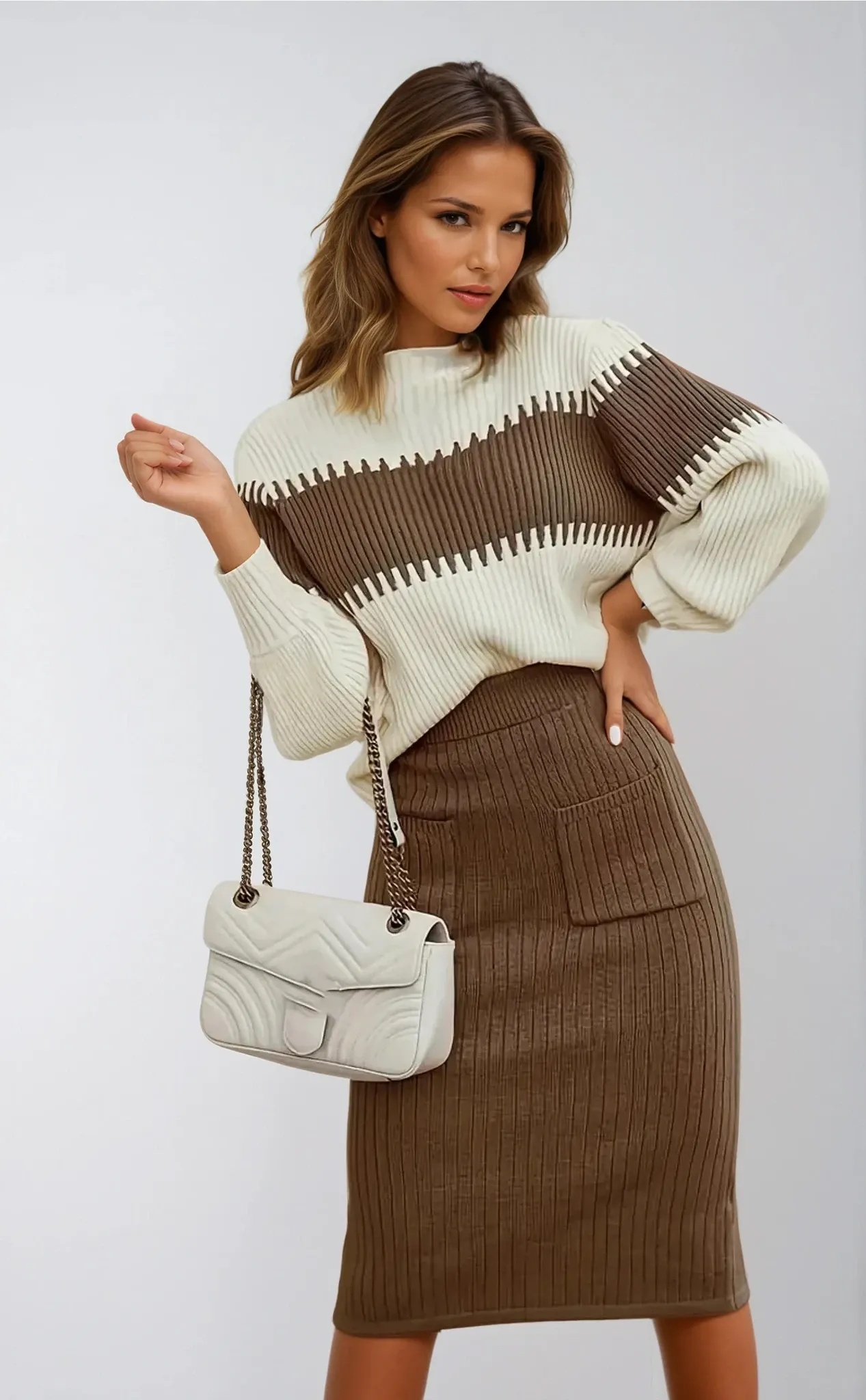 Elena | Ribbed Knit Two-Piece Set