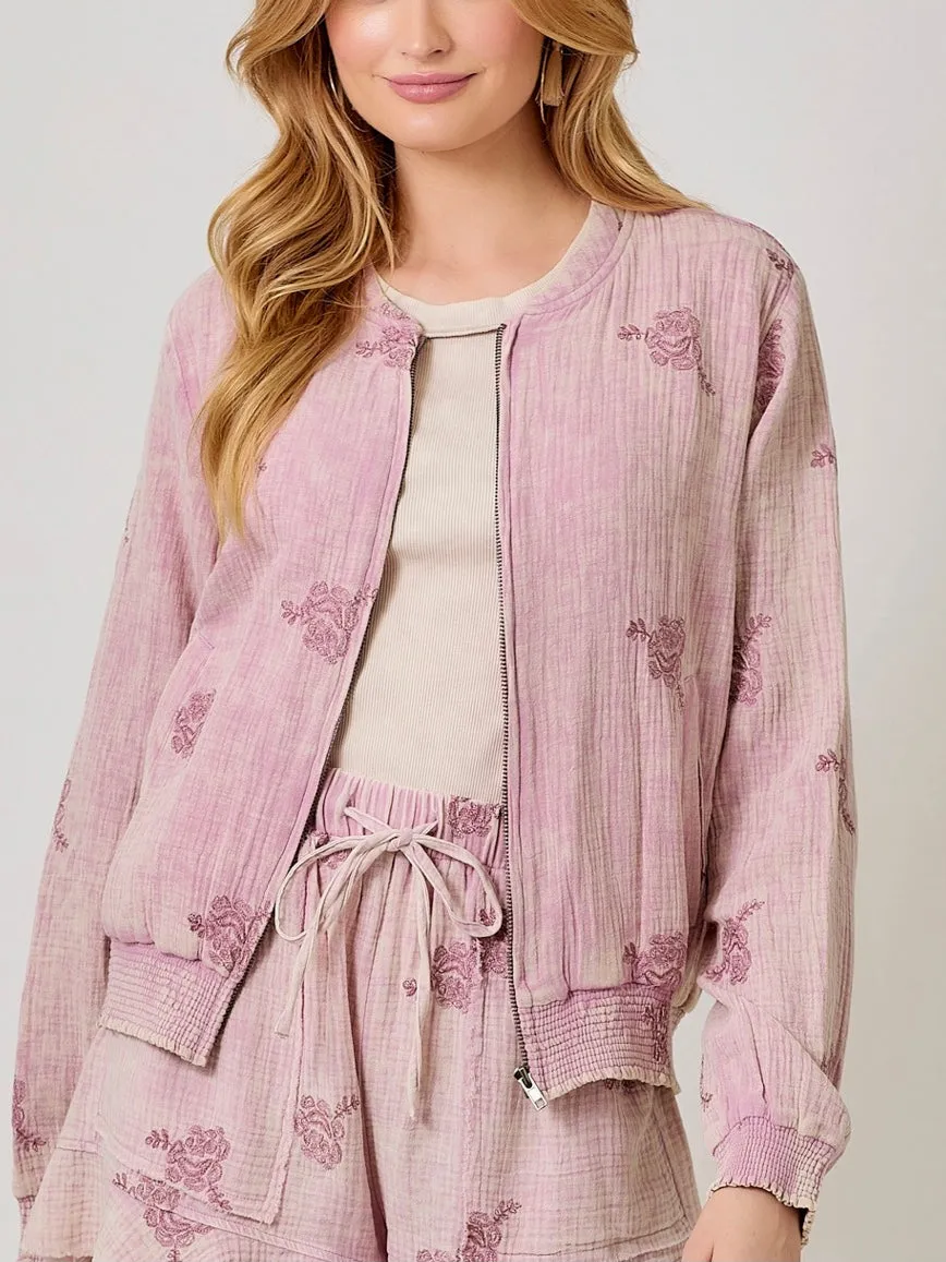 Embroidered Bomber Jacket