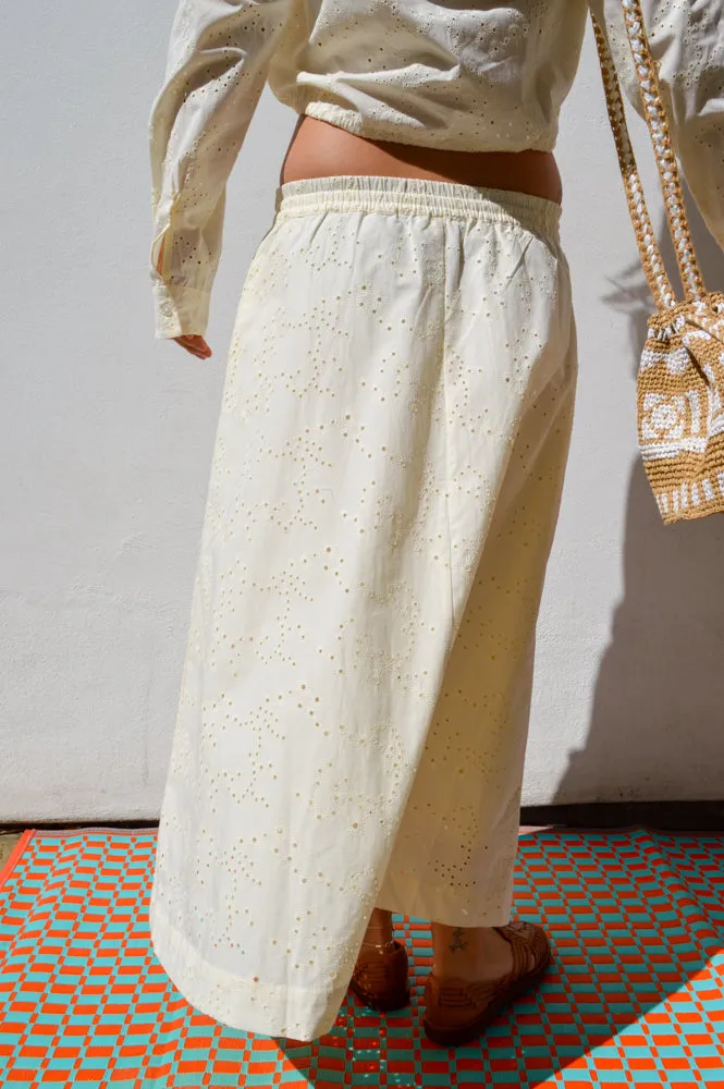 Esm Studios Leo Buttercream Midi Skirt