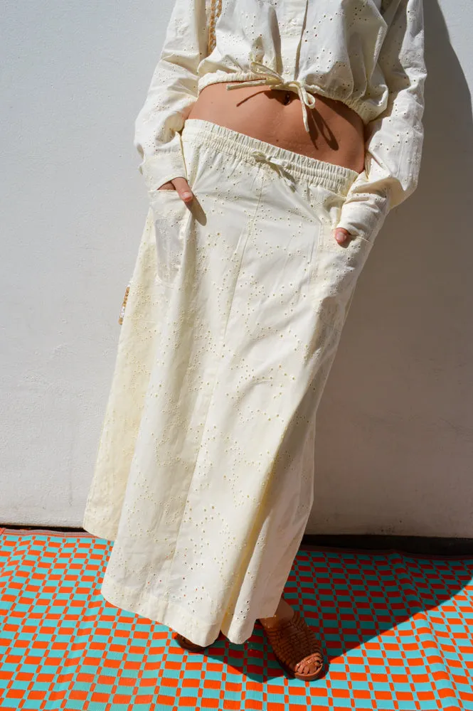 Esm Studios Leo Buttercream Midi Skirt