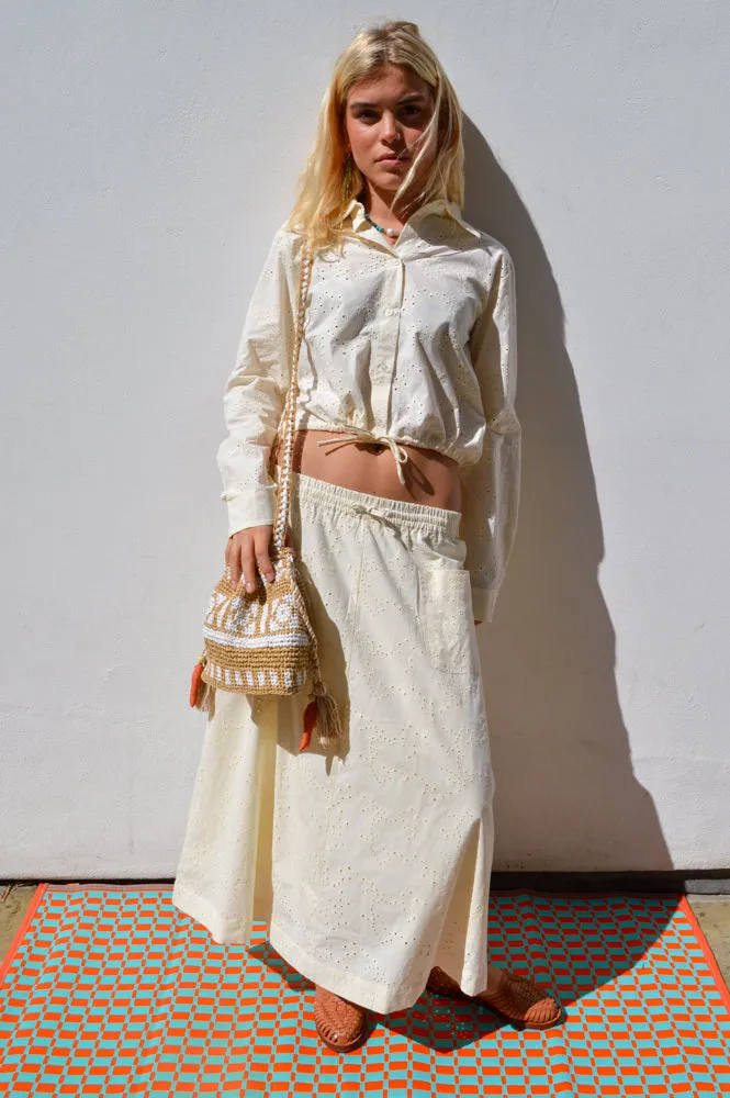 Esm Studios Leo Buttercream Midi Skirt