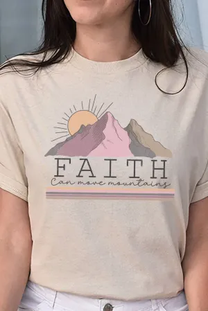 Faith Can Move Mountains Short Sleeve Relaxed Fit T-Shirt