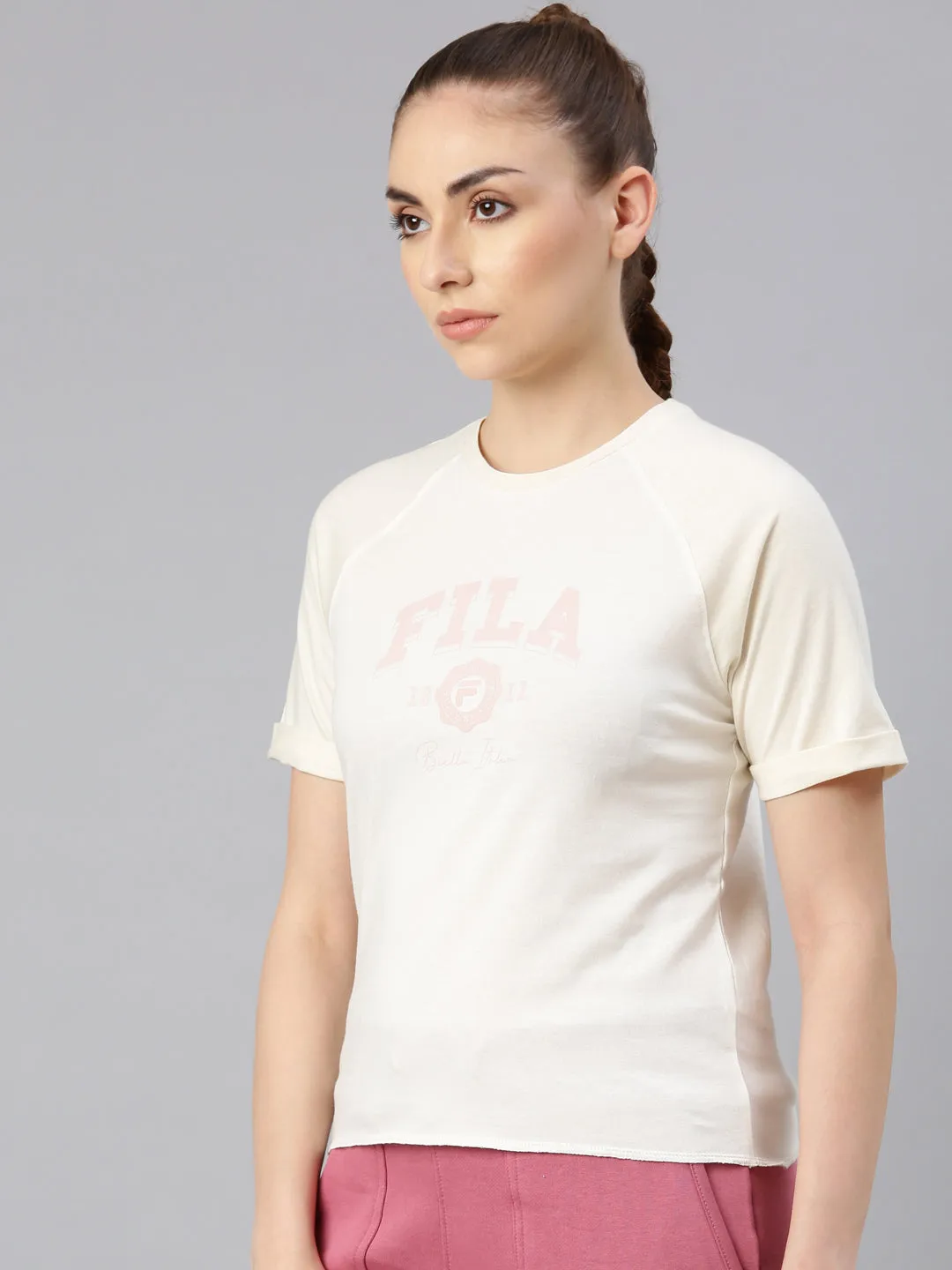 FILA Adults-Women Cream T Shirts