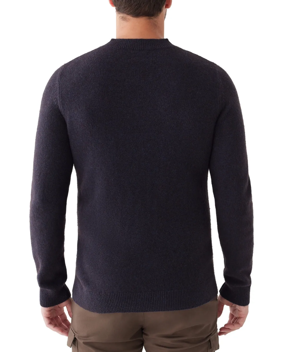 Frank And Oak Mens V Neck Wool Sweater Navy Blue Large