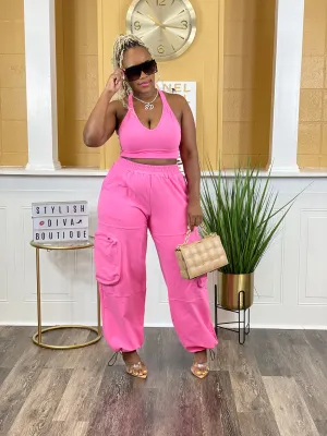 Genie 2pc Pant Set (Pink)