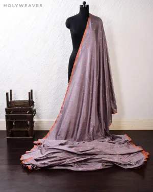 Gray Banarasi Alfi Maheen Buti Kadhuan Brocade Handwoven Katan Silk Fabric