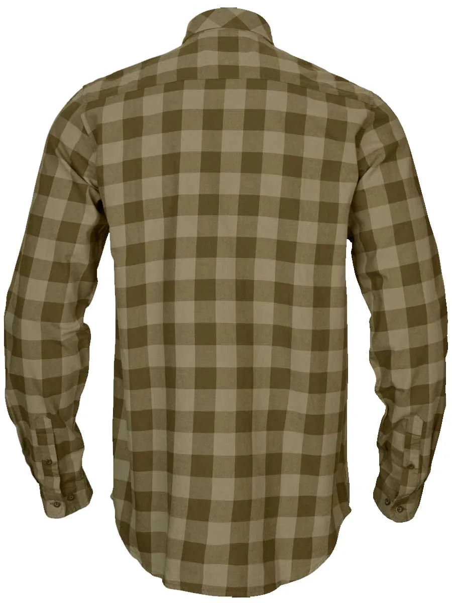 HARKILA Scandinavian Long Sleeve Shirt - Mens - Dark Olive Check