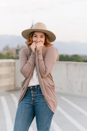 Heathered Taupe Bamboo Slouchy Cardigan