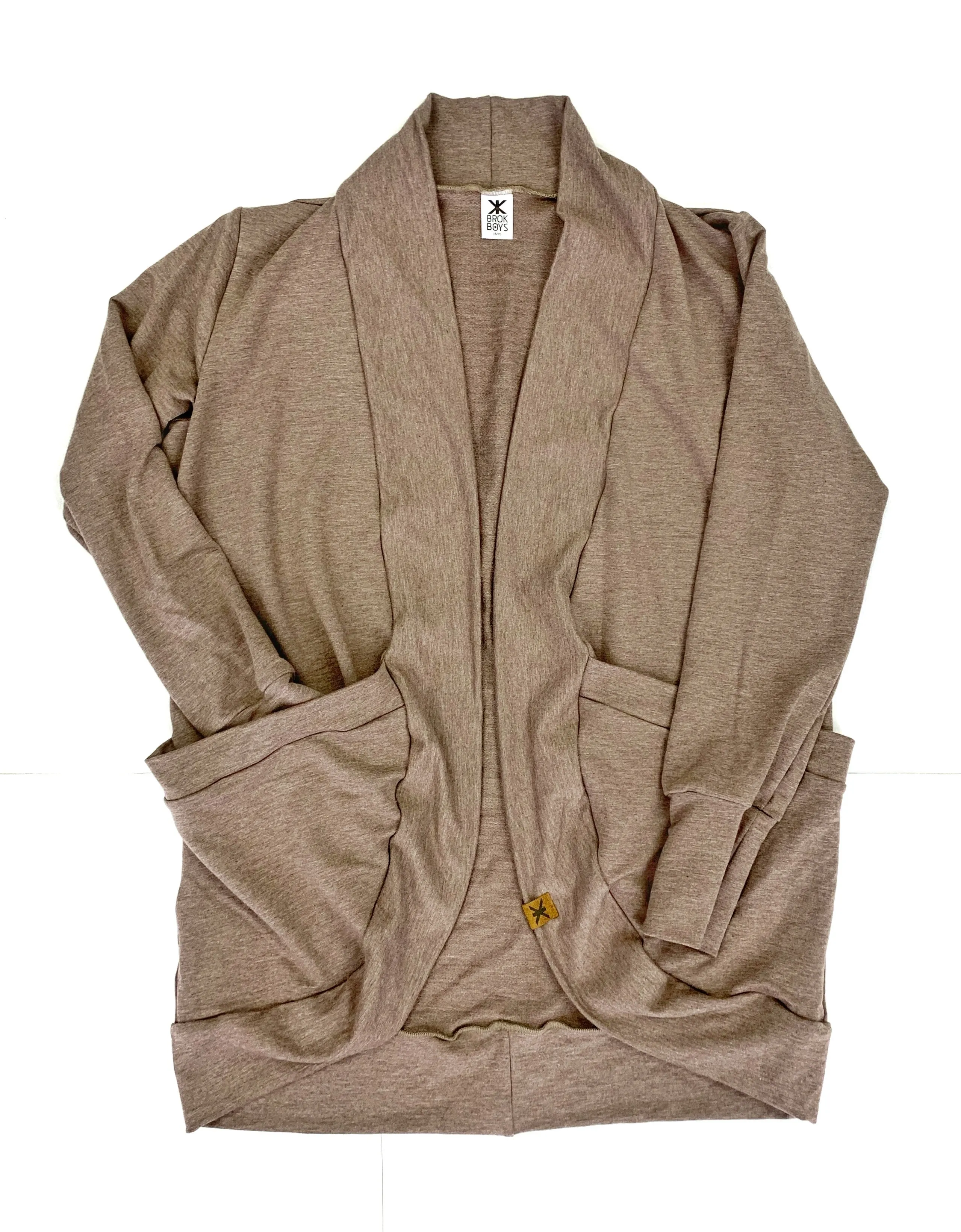 Heathered Taupe Bamboo Slouchy Cardigan