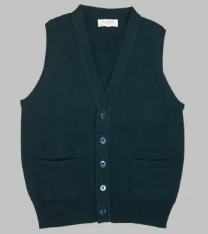 Lambswool Sleeveless Cardigan Dark Green