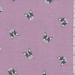 Lavender/Multi Dog Printed Baby French Terry Knit Fabric