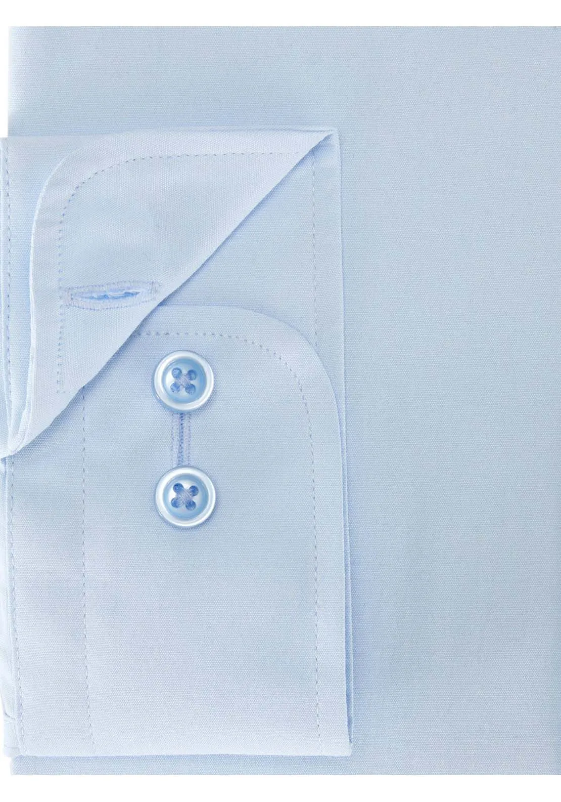 Long Sleeve Tapered Plain Shirt - Blue