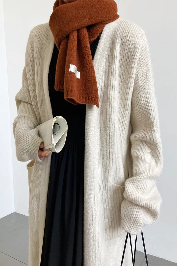 Longline Knitted Pocketed Cardigan