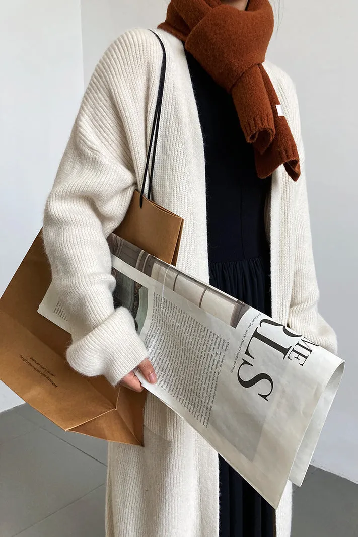 Longline Knitted Pocketed Cardigan