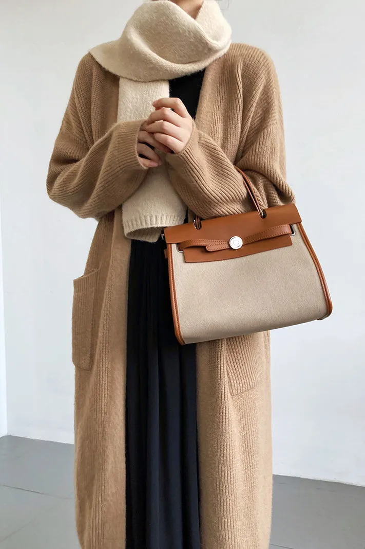 Longline Knitted Pocketed Cardigan